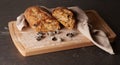 Olive bread: homemade bread with black olives Royalty Free Stock Photo