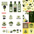 Olive cartoon set. black and green olives Royalty Free Stock Photo
