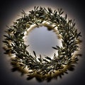 Olive easter minimal wreath of olive branches, resurrection symbolism Royalty Free Stock Photo