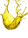 Olive or engine oil splash, cosmetic serum liquid isolated on white background Royalty Free Stock Photo