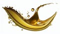 Olive engine oil splash isolated white background 3d illustration Clipping path liquid fuel pouring gasoline lubricant dripped Royalty Free Stock Photo