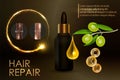 Olive essence for hair care.