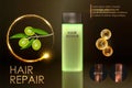 Olive essence for hair care.