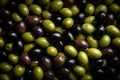Olive fresh background topview. Generate Ai