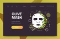 olive fresh face mask facial treatment skincare concept horizontal copy space