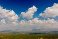 Olive gardens and mountains in central province of Heraclio Royalty Free Stock Photo