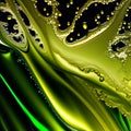 Olive green and black coloured abstract, liquid fluid, wallpapers, Generative AI