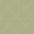 Olive green floral seamless pattern