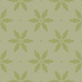 Olive green floral seamless pattern