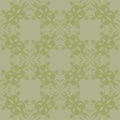 Olive green floral seamless pattern