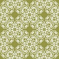 Olive green floral seamless pattern