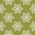 Olive green floral seamless pattern