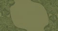 Olive green ornate floral frame with copy space Royalty Free Stock Photo