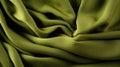 Olive green smooth fabric texture with elegant draping