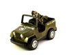 Olive green toy US Army jeep. Royalty Free Stock Photo