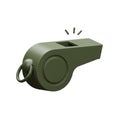 Olive Green Whistle 3D Render on White Background Royalty Free Stock Photo
