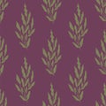 Olive Leaf Silhouettes Seamless Pattern Royalty Free Stock Photo