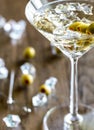 Olive martini cocktail Royalty Free Stock Photo