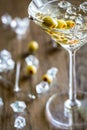 Olive martini cocktail Royalty Free Stock Photo