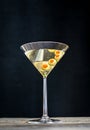 Olive martini cocktail Royalty Free Stock Photo