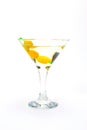 Olive Martini Cocktail on white Royalty Free Stock Photo