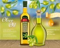 Olive oil advertising vector realistic template