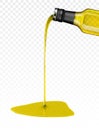 Olive oil being poured from glass bottle Royalty Free Stock Photo