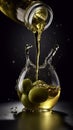olive oil on black background generative AI