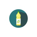 Olive oil in a bottle flat icon
