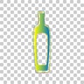 Olive oil bottle sign. Blue to green gradient Icon with Four Roughen Contours on stylish transparent Background. Illustration