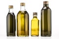 Olive oil bottles isolated on white background, clipping path included. Generative AI Royalty Free Stock Photo