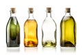 Olive oil bottles isolated on white background, clipping path included. Generative AI Royalty Free Stock Photo