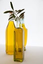 Olive oil bottles on white background Royalty Free Stock Photo