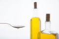 Olive oil bottles on white background Royalty Free Stock Photo