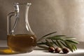 Olive Oil in a Cruet Royalty Free Stock Photo