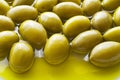 Olive oil with olives background Royalty Free Stock Photo
