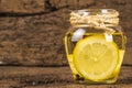 Olive oil flavored with lemon Royalty Free Stock Photo