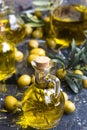 Olive oil flavored with rosemary Royalty Free Stock Photo