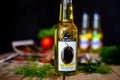 The olive oil in the glass bottle on the kitchen table, Kirlangic product, 20 mart 2018