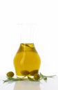 Olive oil in glass carafe