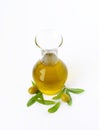 Olive oil in glass carafe