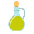 Olive oil in a glass jar vector flat isolated