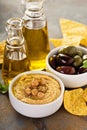 Olive oil homemade hummus Royalty Free Stock Photo