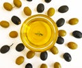 Olive oil isolated on a white background seasoning