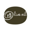 Olive oil label green type design