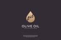 Olive oil and leaf tree logo design with negative space style Royalty Free Stock Photo