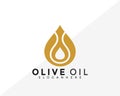 Olive Oil Logo Design. Creative Idea logos designs Vector illustration template Royalty Free Stock Photo