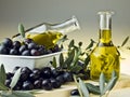 Olive oil and olives Royalty Free Stock Photo