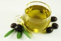 Olive oil, olives and branch Royalty Free Stock Photo