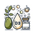 Olive oil and olives vector line icon. Olive oil bottle with olives and olive branch. Nutrition and healthy life style concept